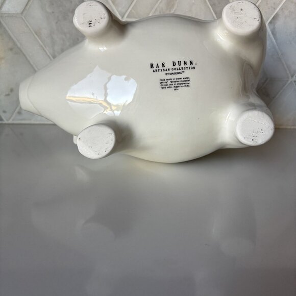 Rae Dunn Ceramic Pig Out White Pig Container Canister with Lid Brand New - Picture 8 of 10